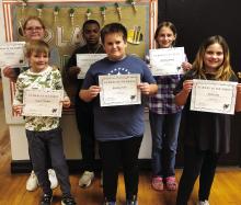 PVIS March Students of the Month are (l-r) Heidi House, August Milligan, KD Miles, Brantley Kraft, Hensley Jarman and Keira Gray. Courtesy photo